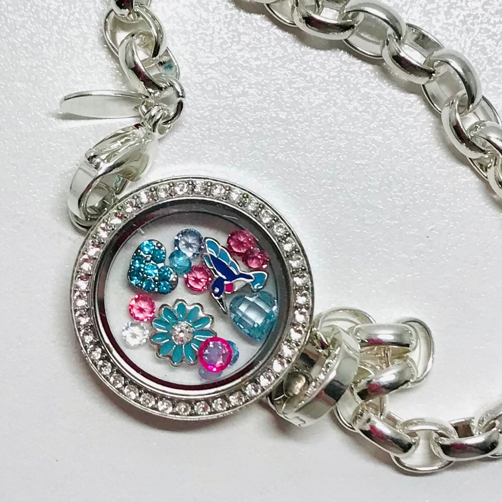 Origami Owl Silver Twist Locket Bracelet 8.5”